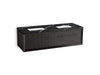 KOHLER K-CM33563-BD11 Enivo 60" Wall-hung Bathroom Vanity Cabinet with Sinks and Quartz Top, Gloss Black - 3/4 view of produc