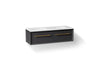 KOHLER K-CM33563-BD1 Enivo 60" Wall-hung Bathroom Vanity Cabinet with Sinks and Quartz Top, Gloss Black - 3/4 view of product