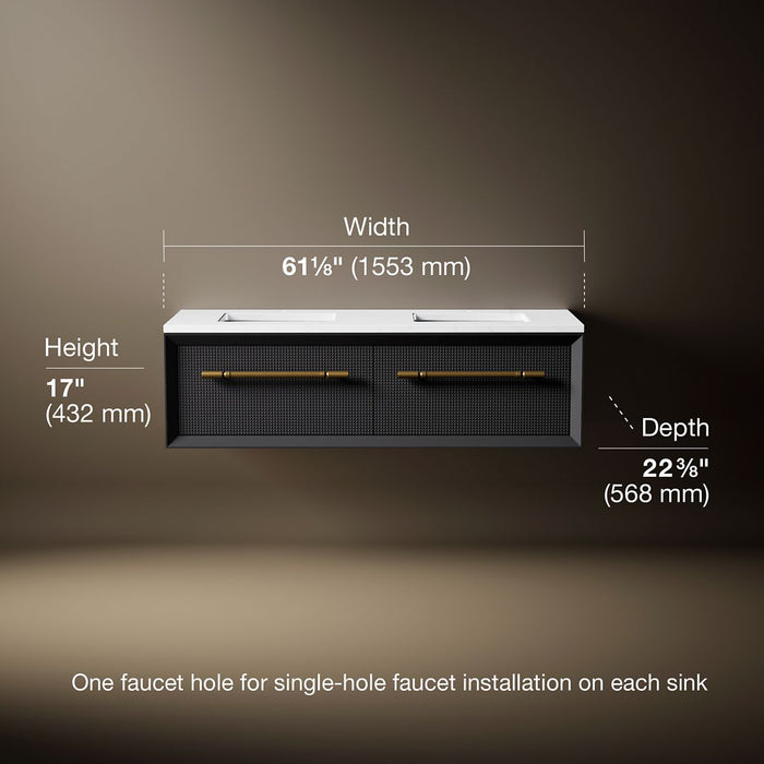 3/4 view of product with dimensions