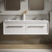 KOHLER K-CM33563-BD1 Enivo 60" Wall-hung Bathroom Vanity Cabinet with Sinks and Quartz Top, White - Shows close up detail of 