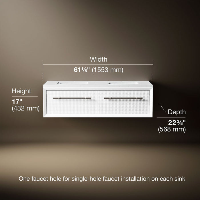 3/4 view of product with dimensions