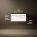 3/4 view of product with dimensions