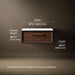 3/4 view of product with dimensions