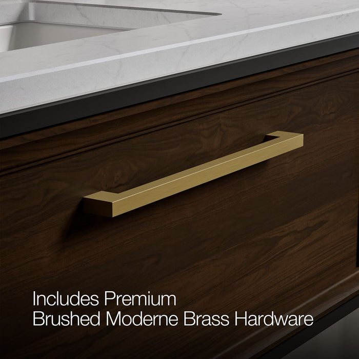 KOHLER K-CM33566-BD1 Lodern 36" Wall-hung Bathroom Vanity Cabinet with Sink and Quartz Top, Slate Grey - Detail image of a pr