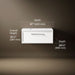 3/4 view of product with dimensions