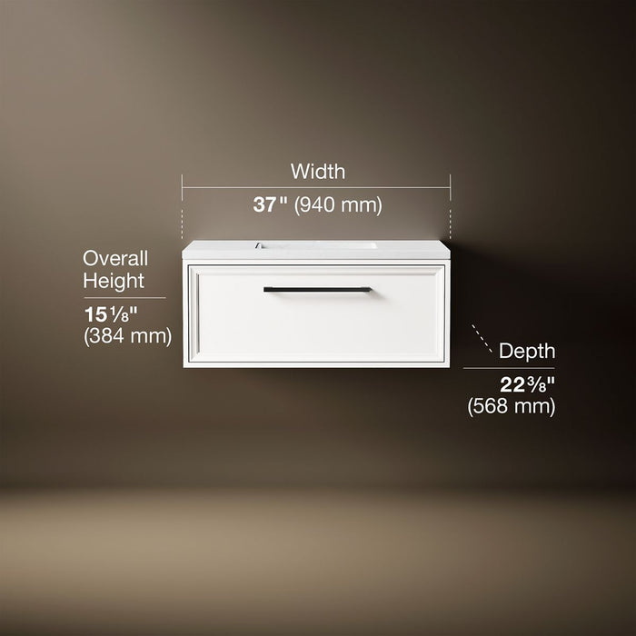3/4 view of product with dimensions