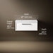 3/4 view of product with dimensions