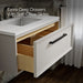 KOHLER K-CM33566-BD22 Lodern 36" Wall-hung Bathroom Vanity Cabinet with Sink and Quartz Top, Linen White - Shows close up det