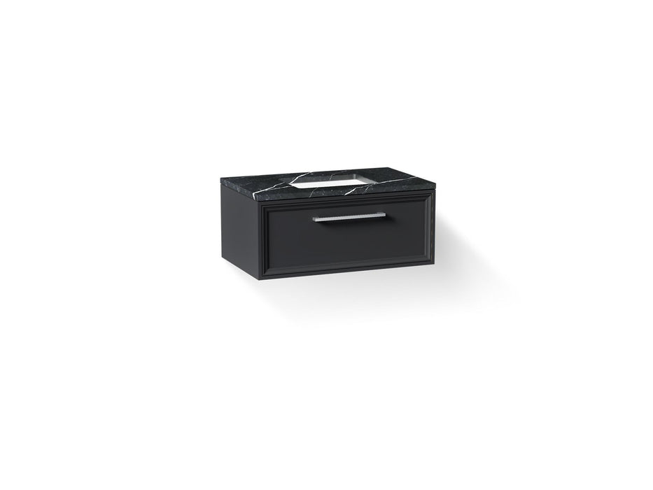 KOHLER K-CM33566-BD22 Lodern 36" Wall-hung Bathroom Vanity Cabinet with Sink and Quartz Top, Slate Grey - 3/4 view of product