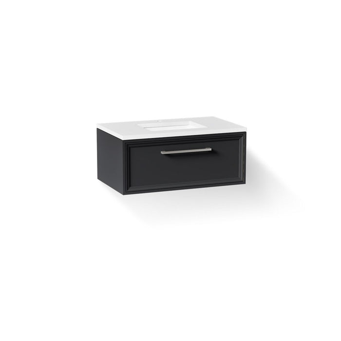 KOHLER K-CM33566-BD22 Lodern 36" Wall-hung Bathroom Vanity Cabinet with Sink and Quartz Top, Slate Grey - 3/4 view of product