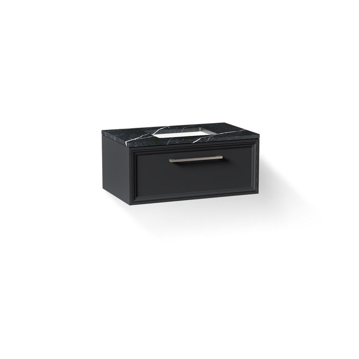 KOHLER K-CM33566-BD22 Lodern 36" Wall-hung Bathroom Vanity Cabinet with Sink and Quartz Top, Slate Grey - 3/4 view of product