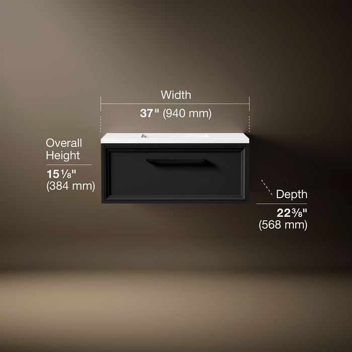 3/4 view of product with dimensions