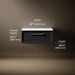 3/4 view of product with dimensions