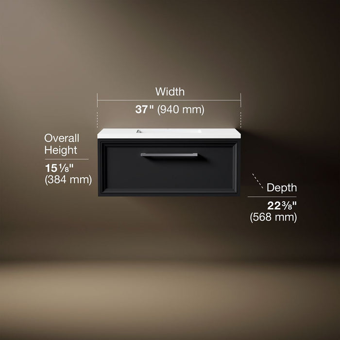 3/4 view of product with dimensions