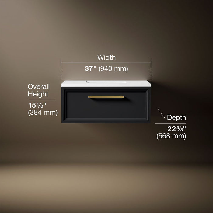 3/4 view of product with dimensions
