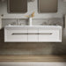KOHLER K-CM33567-BD1 Lodern 60" Wall-hung Bathroom Vanity Cabinet with Sinks and Quartz Top, Linen White - Shows close up det
