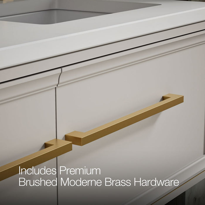 KOHLER K-CM33567-BD23 Lodern 60" Wall-hung Bathroom Vanity Cabinet with Sinks and Quartz Top, Linen White - Detail image of a