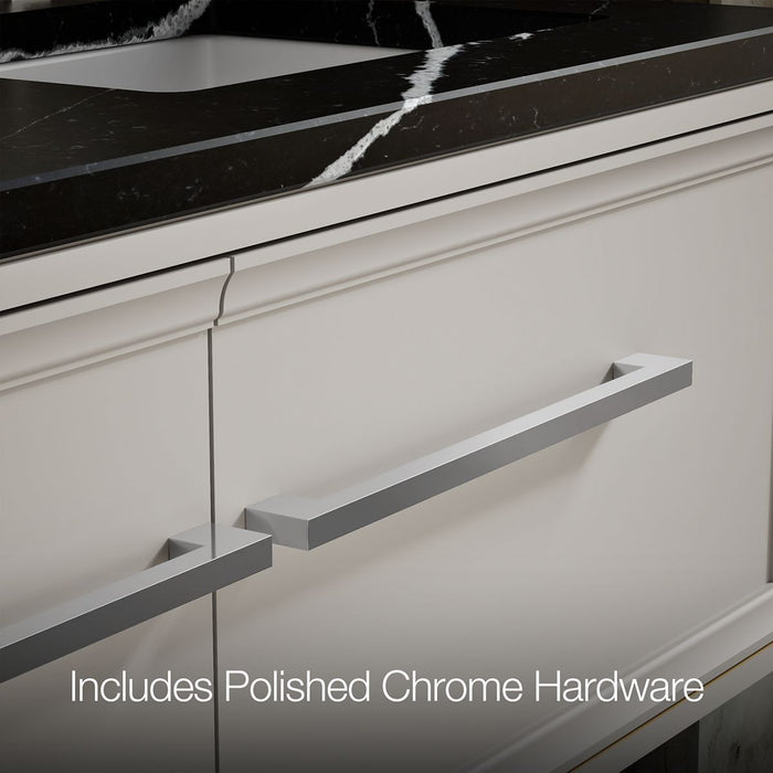 KOHLER K-CM33567-BD23 Lodern 60" Wall-hung Bathroom Vanity Cabinet with Sinks and Quartz Top, Linen White - Detail image of a