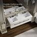 KOHLER K-CM33567-BD23 Lodern 60" Wall-hung Bathroom Vanity Cabinet with Sinks and Quartz Top, Linen White - image focused on 