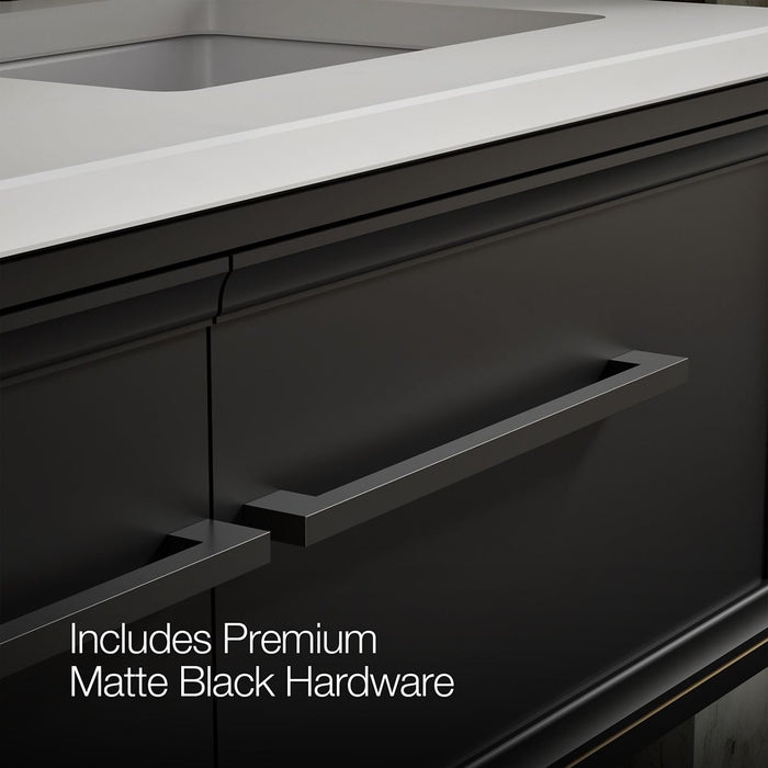 KOHLER K-CM33567-BD23 Lodern 60" Wall-hung Bathroom Vanity Cabinet with Sinks and Quartz Top, Slate Grey - Detail image of a 
