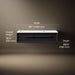 3/4 view of product with dimensions