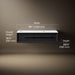 3/4 view of product with dimensions