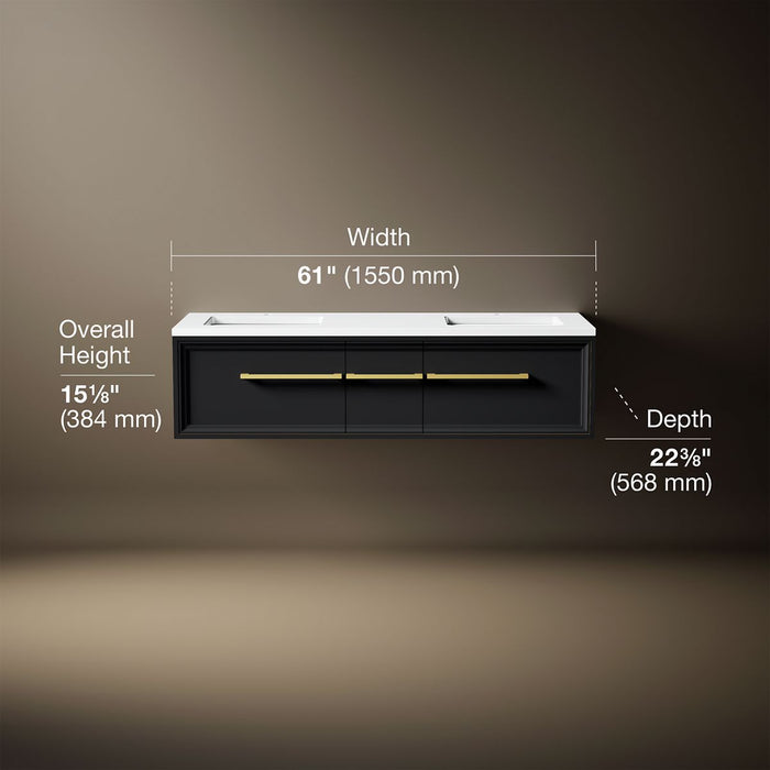 3/4 view of product with dimensions