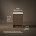 3/4 view of product with dimensions