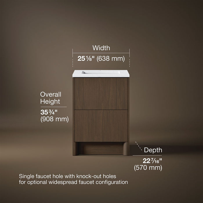 3/4 view of product with dimensions