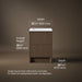 3/4 view of product with dimensions