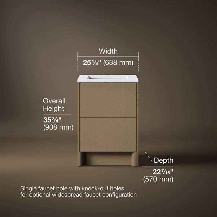 3/4 view of product with dimensions
