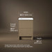 3/4 view of product with dimensions