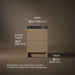 3/4 view of product with dimensions