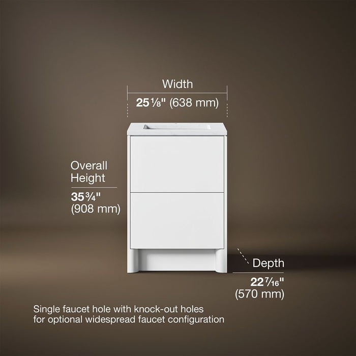 3/4 view of product with dimensions