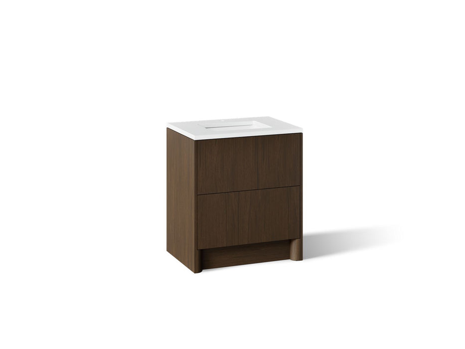KOHLER K-CM39266-BD1 Statement 30" Bathroom Vanity Set with Sink and Quartz Top, Draper Oak - 3/4 view of product