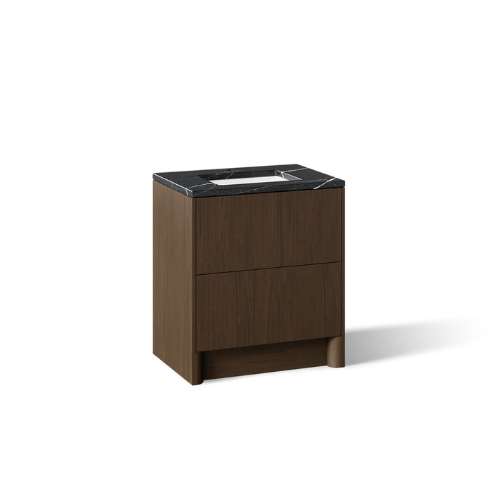 KOHLER K-CM39266-BD1 Statement 30" Bathroom Vanity Set with Sink and Quartz Top, Draper Oak - 3/4 view of product