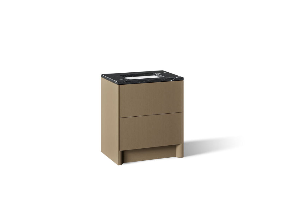 KOHLER K-CM39266-BD1 Statement 30" Bathroom Vanity Set with Sink and Quartz Top, Pale Oak - 3/4 view of product