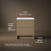 3/4 view of product with dimensions