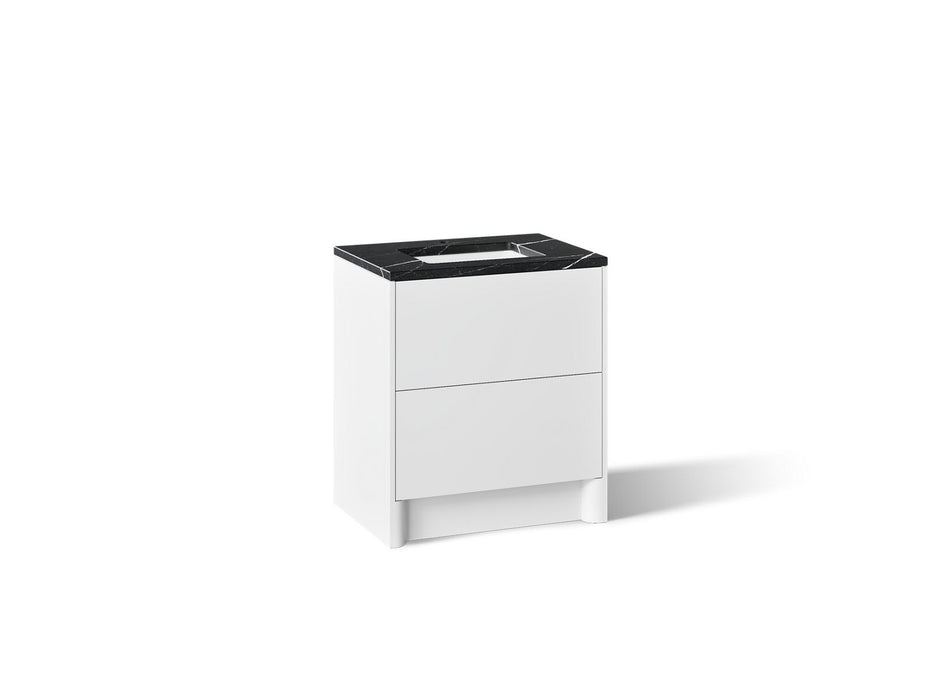 KOHLER K-CM39266-BD1 Statement 30" Bathroom Vanity Set with Sink and Quartz Top, White - 3/4 view of product