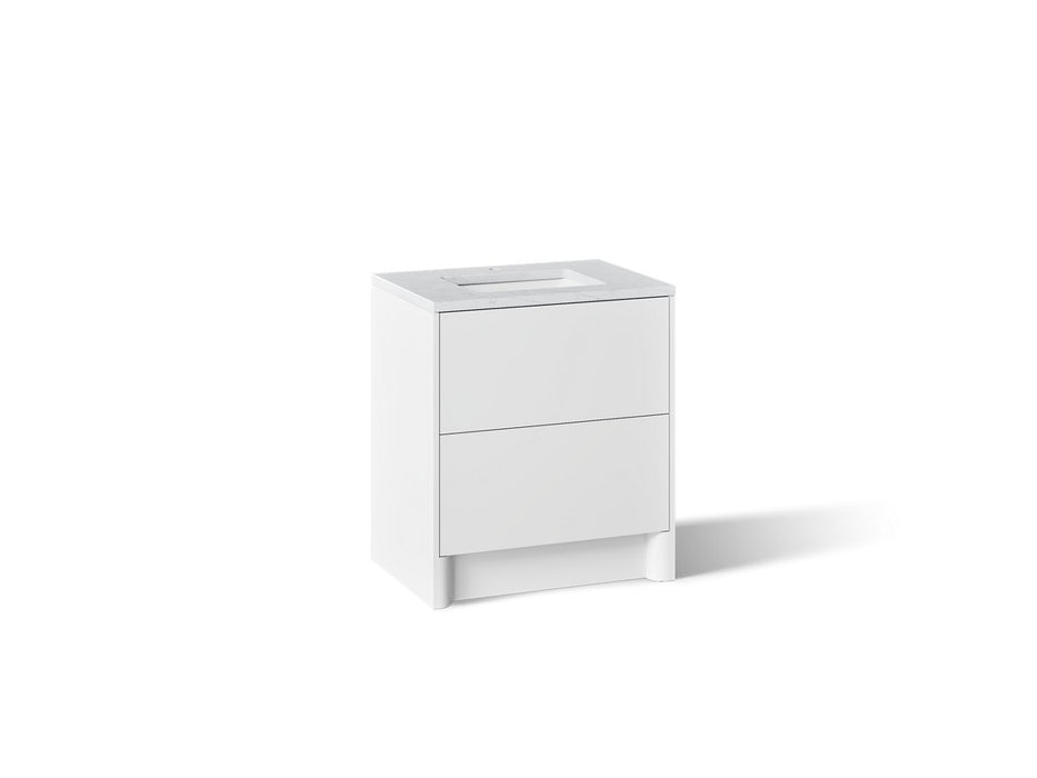 KOHLER K-CM39266-BD1 Statement 30" Bathroom Vanity Set with Sink and Quartz Top, White - 3/4 view of product