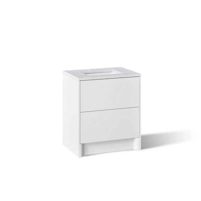 KOHLER K-CM39266-BD1 Statement 30" Bathroom Vanity Set with Sink and Quartz Top, White - 3/4 view of product