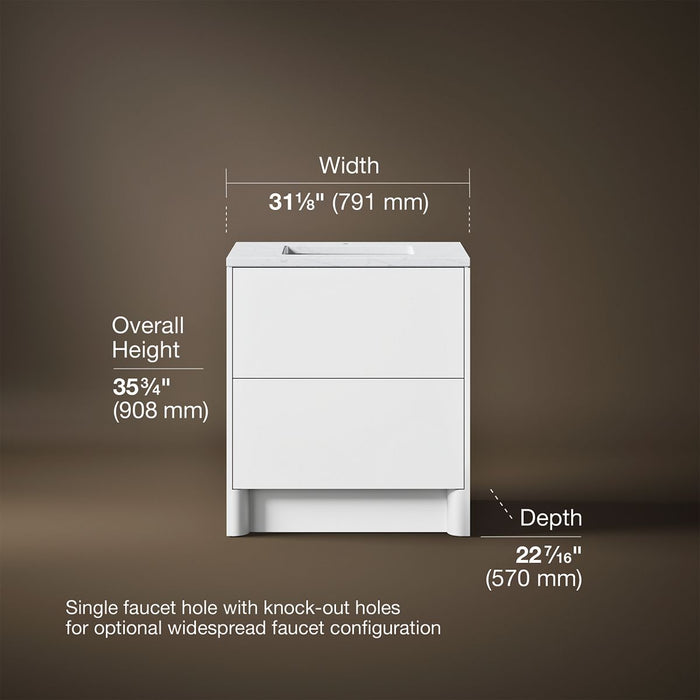 3/4 view of product with dimensions