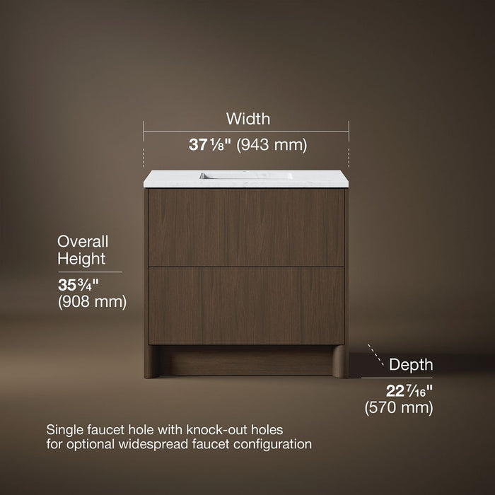 3/4 view of product with dimensions