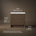 3/4 view of product with dimensions