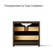 KOHLER K-CM39267-BD1 Statement 36" Bathroom Vanity Set with Sink and Quartz Top, Draper Oak - back view of product