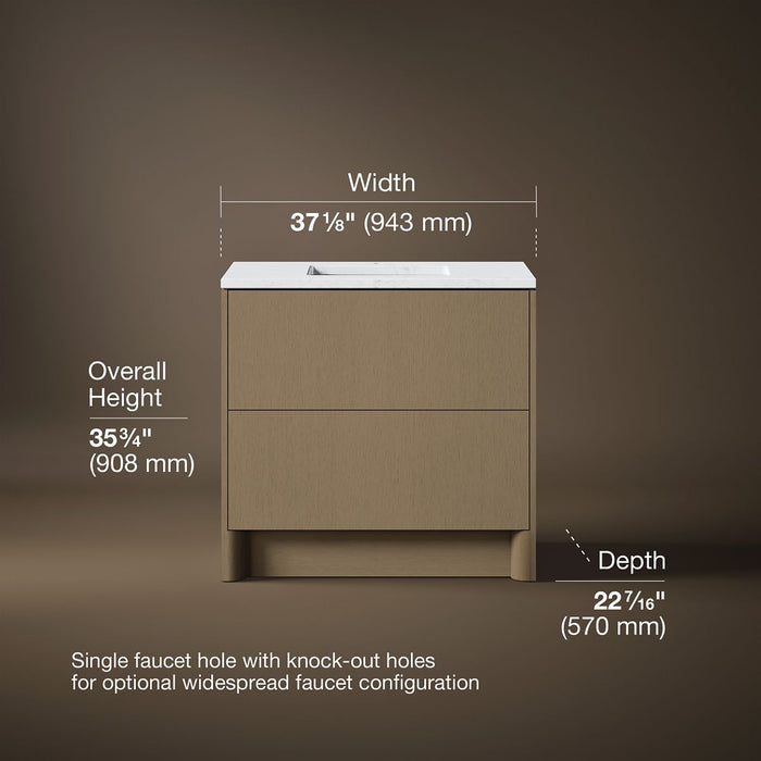 3/4 view of product with dimensions