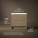 3/4 view of product with dimensions