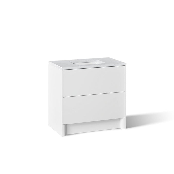 KOHLER K-CM39267-BD1 Statement 36" Bathroom Vanity Set with Sink and Quartz Top, White - 3/4 view of product