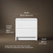 3/4 view of product with dimensions