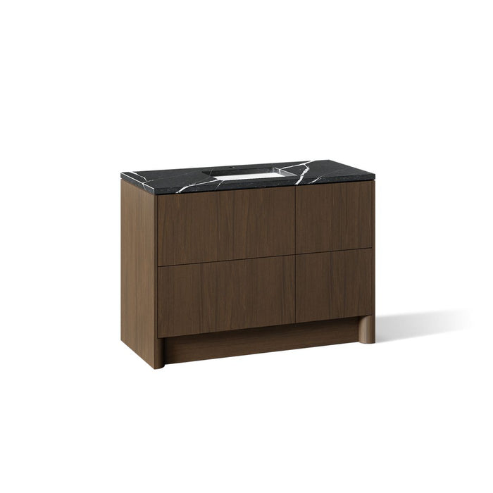 KOHLER K-CM39268-BD1 Statement 48" Bathroom Vanity Set with Sink and Quartz Top, Draper Oak - 3/4 view of product